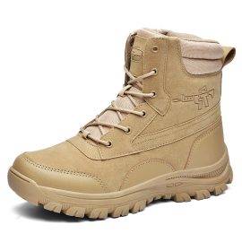 Men’s Military Tactical Boots Light Combat Boots Durable Leather Boots Work Hiking Riding Desert Jungle Outdoors